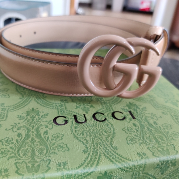 Gucci Accessories - Authentic Gucci marmont thin belt rose beige 85cm